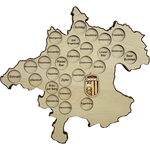 Bierlandkarte Oberösterreich in Ahorn Dekor