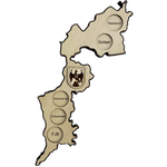 Bierlandkarte Burgenland in Ahorn Dekor