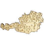 Österreich Bierlandkarte Classic in Ahorn Dekor