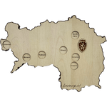 Bierlandkarte Steiermark in Ahorn Dekor