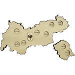 Bierlandkarte Tirol in Ahorn Dekor