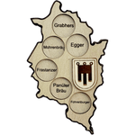 Bierlandkarte Vorarlberg in Ahorn Dekor